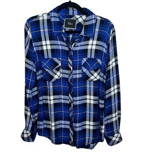 Rails Blue Plaid Button Down Shirt S Flannel
Pockets Women’s Long Sleeves